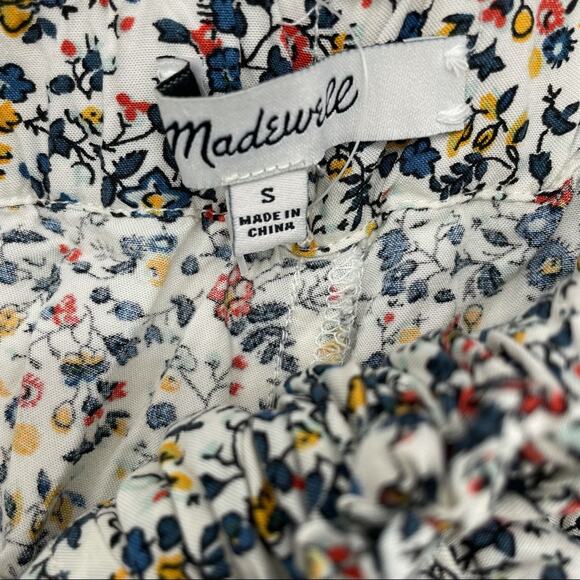 Madewell Drawstring Drapey Pull-On Shorts - Blossoming Vines - Small - Picture 9 of 10